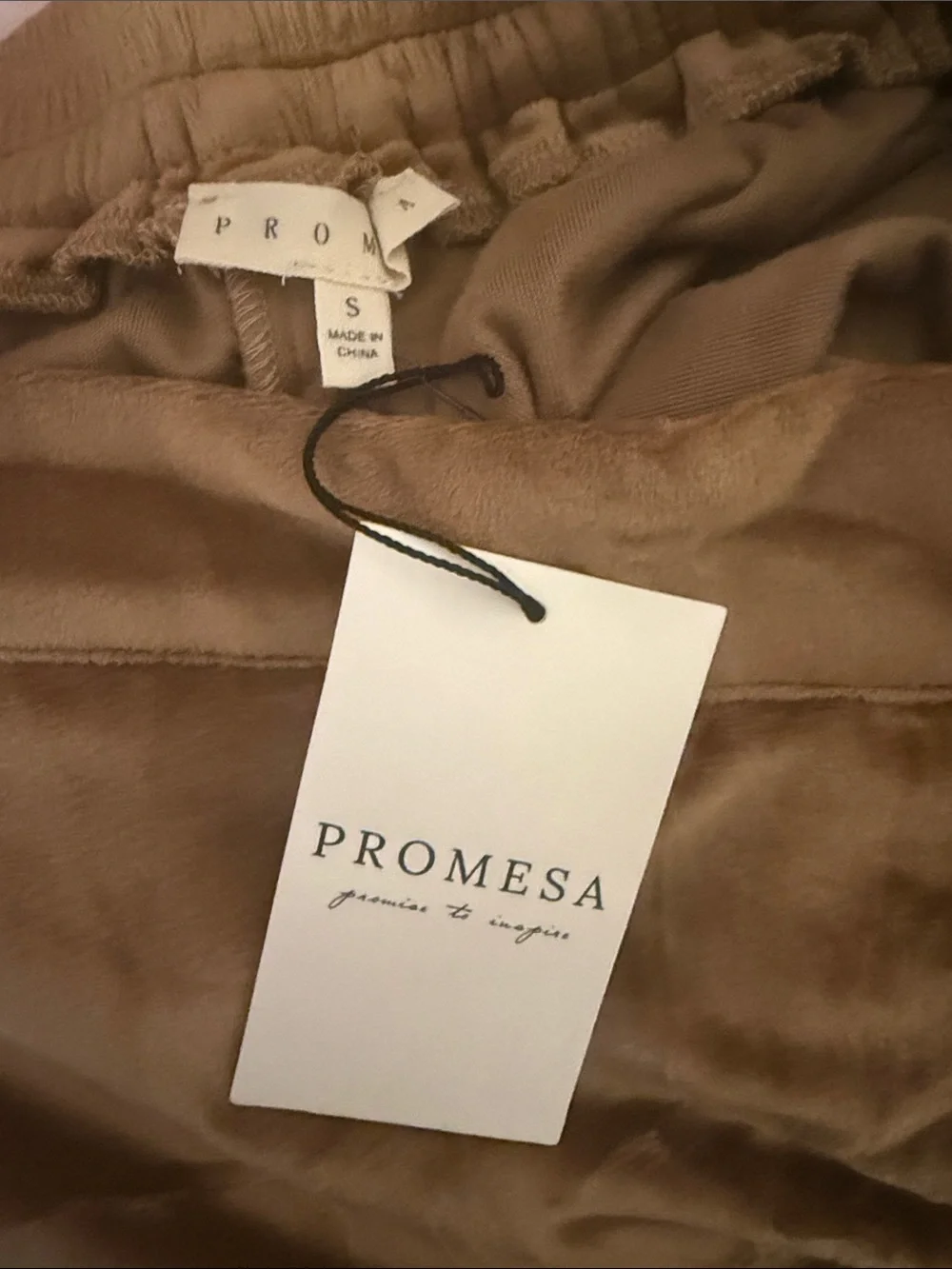 Promesa Tan Velvet Wrap Skort